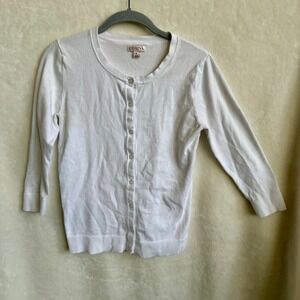Merona White 3/4‎ Sleeve Button Up Cardigan Size Small